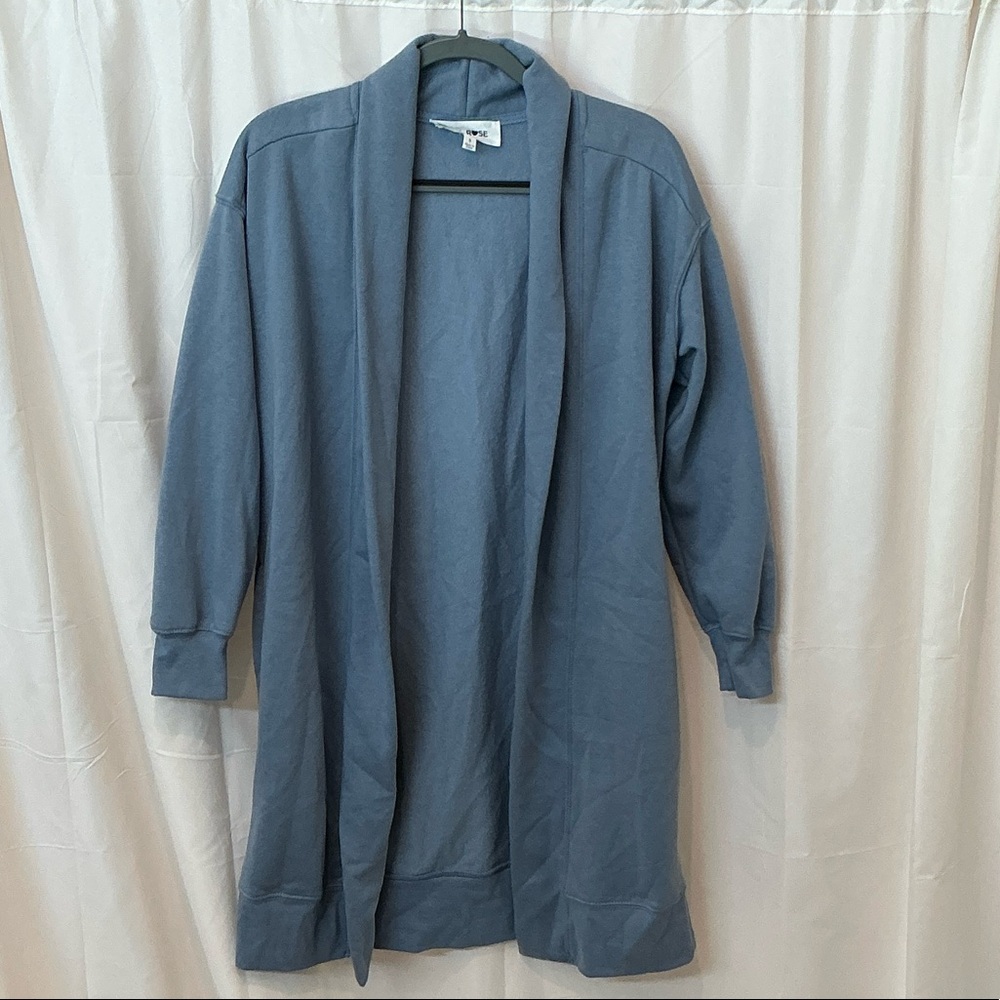 Pink Rose Women's Gray-Blue Open Front Cardigan - Size Small